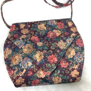 Vintage Embroidered Floral Crossbody Purse